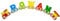 Personalisierter Holzzug mit Buchstaben, bunt 5-letter Name