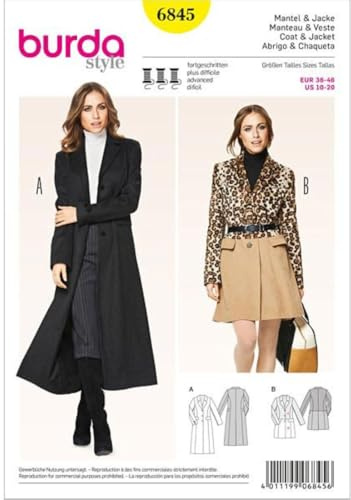 Burda Style Sewing Pattern B6845 Misses' Coat and Jacket