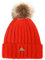 Rote Bommelmütze Damen Winter BOMBOLEO hell warm dick gestrickt Damenmütze mit Fellbommel Winter Mütze Damen rot hellrot Mütze Bommel Damen rot Wollmütze Damen rot Pudelmütze rote Strickmütze Muster