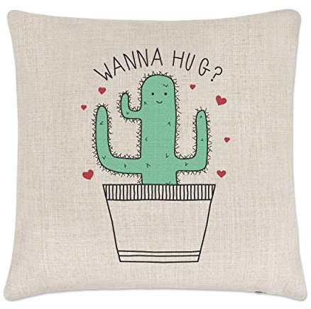 Gift Base Kaktus Wanna Umarmung Leinen Kissenbezug