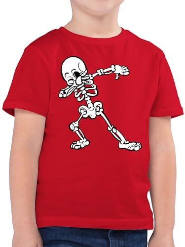 Shirtracer - Kinder T-Shirt Jungen - Halloween - Dabbing Skelett