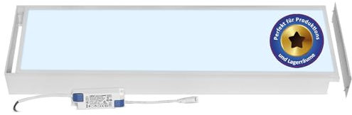 LECOM Lot de 2 Dalles LED 120x30 - Panneau LED Blanc Froid Plat Kit Saillie avec Fixation Luminaire Plafonnier Rectangulaire Pave Slim (6000K avec Cadre de Montage)