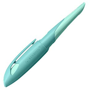 STABILO - Schulfüller ergonomisch für Rechtshänder mit Standard-Feder M - EASYbirdy Pastel Edition in aqua grün/mint - inklusive Patrone
