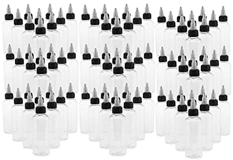 Sharplace Bouteille En Plastique Vide de 90 Pièces 100 Ml avec Applicateur de Pointe de Capuchon Supérieur