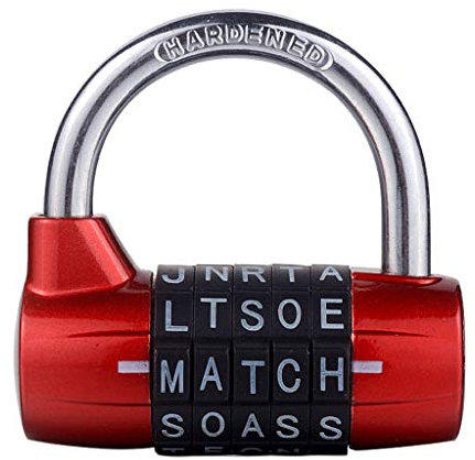 kdjsic 5-Buchstaben-Wort-Vorhängeschloss-Kombination Sicherheitsrücksetzbares Schloss Hochleistungs-Aluminiumlegierung Wasserdichtes schlüsselloses Schloss Geeignet