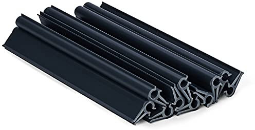 WDB Premium Line 10 Stück PVC Befestigungsclips Klemmschienen für Sichtschutzstreifen - Sichtschutz/Windschutz für Garten und Zaun – Doppelstabmattenzaun (Anthrazit - RAL 7016)