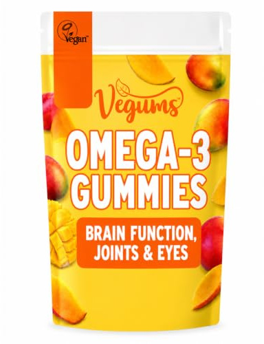 Vegan Omega‑3 Gummies Pure DHA from Algae, Not Fish | Omega 3 supplement, Vegan algae DHA EPA, Brain support, Heart support, Eye support, Kids adults, Natural fruit flavour