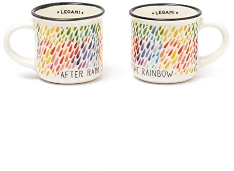 Legami - Espresso For Two, 2 Tazzine da Caffè in Porcellana New Bone China, Capacità 50 ml, Tema After Rain, Lavabili in Lavastoviglie, Utilizzabili nel microonde