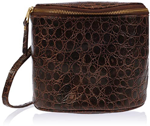 Fred de la Bretoniere Damen FRB0243 Crossbody croco printe, Dark Brown, Einheitsgröße EU