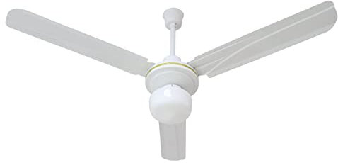 Melchioni Family | Ventilatore da Soffitto con Luce con 3 Pale, 5 Velocità, Luce Integrata da 60 W, Diametro 120 cm, 65 W di Potenza, Comando Filare a Parete