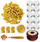 Wachssiegelperlen-Set, Vosypoky 372-teiliges Siegelwachsperlen-Set mit 360 goldenen Wachssiegelperlen, Wachsstempelwärmer, Schmelzlöffel, 10 Kerzen, Wachssiegel-Set zum Versiegeln von Umschlägen