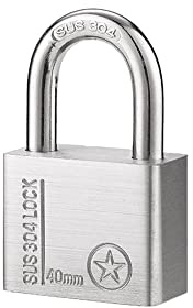 Vorhängeschloss mit Schlüssel 304 Edelstahl, 40 mm Klein Robustes Vorhängeschloss Wasserdicht Schloss Kellerschloss für Spind, Garagen, Garten Zäune, Werkzeugkisten, Fitnessstudio, Koffer