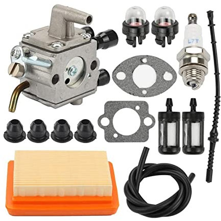 MACHEA per Stihl FS120 FS200 FS250 FS300 FS350 FR350 FR450 FR480 Sostituire 4134 120 0653 4134 120 0603 AU05 - Kit Filtro Aria Carburatore Parti del Motore del tagliaerba