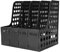 Schreibtisch Organizer Plastik Aktenmagazinhalter mit 4 Fächer Stehsammler Buchhalter Organizer Dokumentenhalter Schule Zeitschriftensammler Ordner Aufbewahrungsbox für Schrank Regal