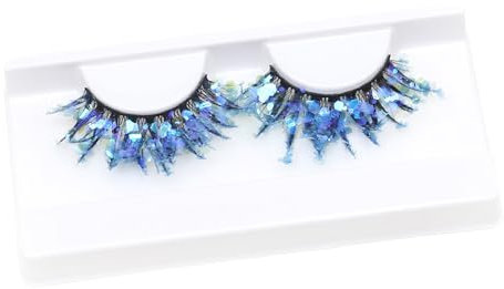 Wimpern mit Glitzer | Lange, dichte, 3D-gefärbte künstliche Wimpern | Dramatische Weihnachtswimpern, glänzendes Feiertags-Augen-Make-up, Augenstreifen-Wimpern für professionelle Feetox