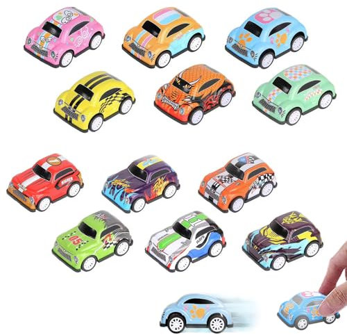 RHQFDM 12 Stück Mini Auto Spielzeug Set Kleines Spielzeugauto Aus Legierung Rückziehauto Spielzeug Geschenke für Kinder Geeignet für Kinder im Alter von 3 bis 12 zum Spielen