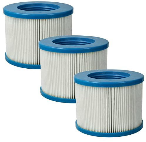 vhbw 3X Cartuccia filtrante sostituisce Arebos AR-6FK, 4260627422975 per Piscina - Filtro di Ricambio Blu/Bianco