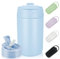 Gourde Isotherme, Bouteille Isotherme 500ml Anti-Fuite, Tasse a Cafe sans BPA avec Paille, Acier Inoxydable Bouteille D'eau Double Paroi Isolante avec Poignée pour Sport, Voyages, École - Bleu