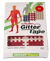 Nasara Original Gitter Tape Typ B, 2.8cm x 3.6cm, 120 Stück, rot