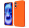 oakxco for iPhone 16 Case Liquid Silicone, Soft Rubber Gel Elegant Aesthetic Basic Simple Cover, Cute Thin Slim TPU Matte Solid Color Plain Smooth Case for Women Men Boy, Neon Orange