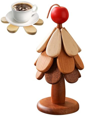 Salvamanteles de madera para platos calientes, manteles individuales de madera para cocina, salvamanteles de madera antiquemaduras, tapete de mesa de madera para tetera, ollas calientes