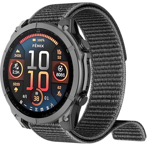 OVERSTEP Armband für Fenix 8 47mm Uhrenarmband 22mm Haken und Schleife Nylonband Ersatzarmband für Epix Pro 47mm,Fenix 7,Fenix 7 Pro,Fenix 6,Fenix 5,Approach S62,Quatix 5.