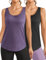 PINSPARK Sport Tank Top Damen Workout Tanktops Racerback Ärmellose Leichte Oberteile Sommer Sporttop Lauftop Yoga Gym Shirt Fitness Running Schwarz und Lila XXL