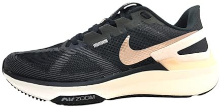 Nike Structure 25 Damen Straßenlaufschuh, Black/MTLC Red Bronze-Crimson Tint, 42.5 EU