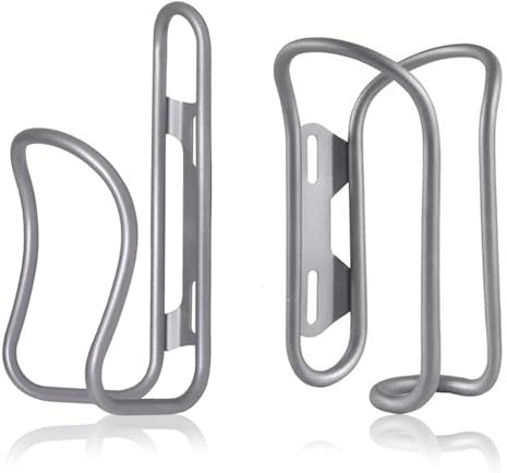 Titanium Bike Water Bottle Cages, 2-Pack, Lightweight and Durable Alloy Holder for MTB and Road Bicycles - Silver