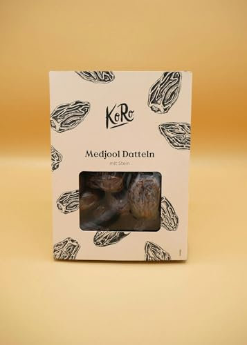 KoRo - Medjool Datteln mit Stein 1 kg - Unter der Sonne gereift - Besonders saftig-soft - Karamelliger Geschmack - Ballaststoffreicher Snack