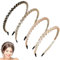 Serre-Têtes à Strass Double Bandeaux de Cheveux en Cristal Diamant Imitation Bandeau de Cheveux en Cristal pour Femmes et Filles 4 Pièces,serre tete fille,serre tete femme,(Couleurs Mélangées)