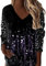 Damen Pailletten Oberteil Festliche Oberteile Karneval Kostüm Blusen Glitzer Shirt Pullover (White-2, M)
