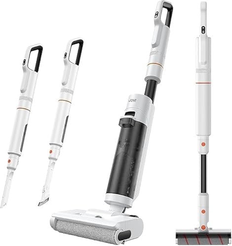 JONR ED20 Pro 4 in 1 Wet and Dry Vacuum Cleaner Cordless, Hard Floor Cleaner Machines 17000 Pa suction, 180° Lay-flat, One-Touch Self-cleaning and Auto Drying,5mm Edge-to-Edge Cleaning, Long Runtime