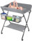 Baby Wickelkombi - klappbare Wickelkommode, mobiler Wickeltisch mit Wickelauflage, Sicherheitsgurt und Ablagefächern, platzsparend & stabil 80 * 66 * 98cm (Grau)