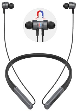 MORMOQUE Neckband Bluetooth Headphones,Wireless Earbuds with Magnetic Switch,Built-in Microphone Earphone,40H Playtime,ENC+IPX5 Waterproof HD Bass,for Sports/Running/Gym/Travel,Compatible iOS/Android