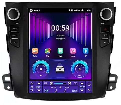 SSFENG Android Auto Stereo GPS Navigation Für Mitsubishi Outlander XL 2 2008-2011, mit Rückfahrkamera Unterstützt Auto Radio Multimedia MP5 Bluetooth Lenkradsteuerung,TS 6 8 Core 4G+WiFi 6G+128G