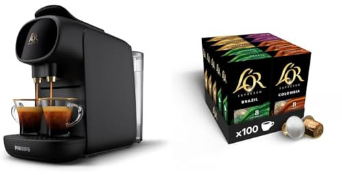 Philips L'Or Barista Sublime, Machine à café à Capsules, Piano Noir & Assortiment L'Or 100 capsules Origines