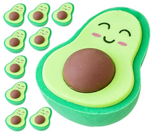Angoily 20 Stück Lustige Avocado Radiergummis Niedliche Tier Radiergummis für Zeichnungen Schulmaterialien Kreative Belohnungen für Party Dekorationen