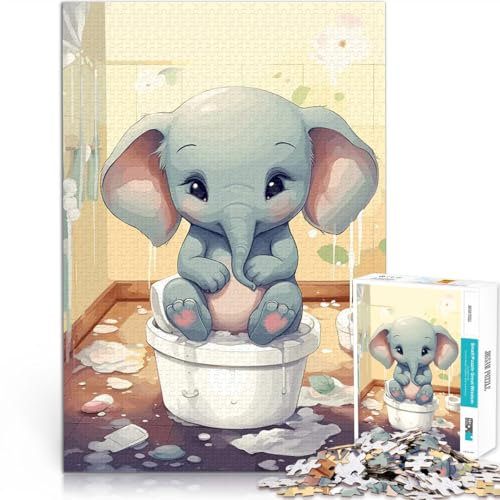 Puzzle 1000 Teile für Erwachsene Spiele Spielzeug Geschenk Wunderlicher Töpfchen-Dickhäuter Geburtstagsgeschenk, Geschenke, Wandkunst75x50cm