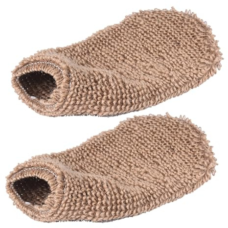 VALICLUD Peelinghandschuhe mit Hautfreundlichem Pflanzenmaterial aus Pflanzlicher Faser 2 Stück Wiederverwendbar und Brauner Farbe für Dusche und Bad