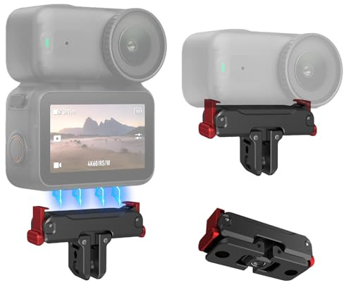WEWOGA Magnetischer Schnell Wechsel Adapter Kompatibel mit DJI Osmo Nano | Metall Basis Halterung mit Klappbarer Klemme und 1/4 Schraube für Osmo Nano /Action 6 Zubehör
