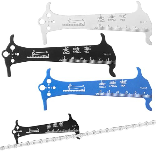 Simsky 3 Stück Kettenverschleißlehre Set, Kettenlehre Fahrrad aus Edelstahl, Präzise Kettenlehre Multitool mit Kettenprüfer-Funktion, für MTB, Rennrad & Citybike