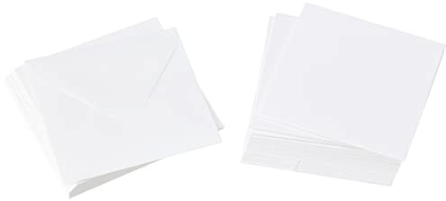 Papermania 3 x 3-inch 300 GSM Card Blanks and Envelopes, Pack of 20, White