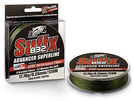 Sufix 832 Advanced Superline 120 - Grün, Größe 0,280 mm