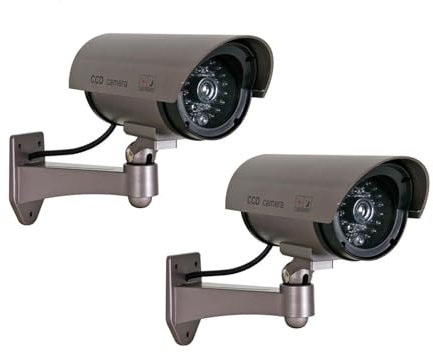 Velleman 2er Set Kamera-Attrappe mit IR-LEDs und Roter LED, wetterfest, inkl. Montagematerial