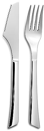 Comas Napoli 18% Blister Couteau à Pizza et Fourchette, 222 mm, Argent