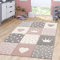 TT Home Kinderzimmer Teppich Junge Mädchen Kinderteppich Punkte Herz 3D Optik Pastell, Farbe: Pink, Größe:80x150 cm