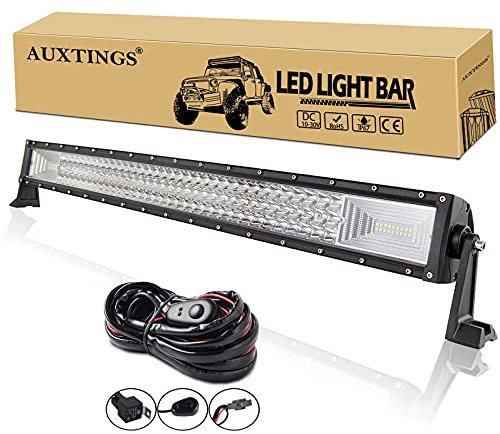 AUXTINGS 82cm 405W Barra de luz LED de Trabajo Haz de inundación para Camiones Tractores 4x4, Barco Todoterreno luz de conducción antiniebla,12V 24V,Impermeable IP67
