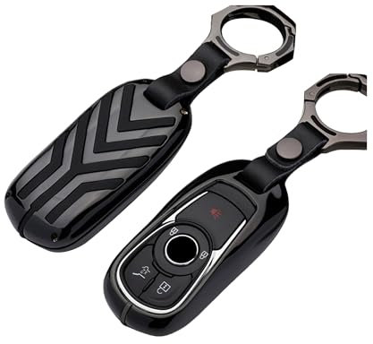 ontto 1 Stück Autoschlüssel Hülle für Vauxhall Opel Astra K Insignia B Zafira C Mokka Corsa E Karl Crossland Schlüssel Metall Cover Etui Schutzhülle Schlüsselschutz Schlüsselanhänger-Schwarz