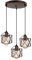 iDEGU 3-flammig Hängelampe Vintage Lampe im Industrie Design Sechseckiger Käfig-Lampenschirm aus Metall E27 Deckenleuchte Retro Pendelleuchte für Esszimmer, Schlafzimmer, Flur (Rondell, Rost)